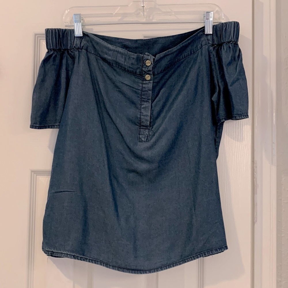 Off the shoulder denim top - size M - Picture 2 of 6